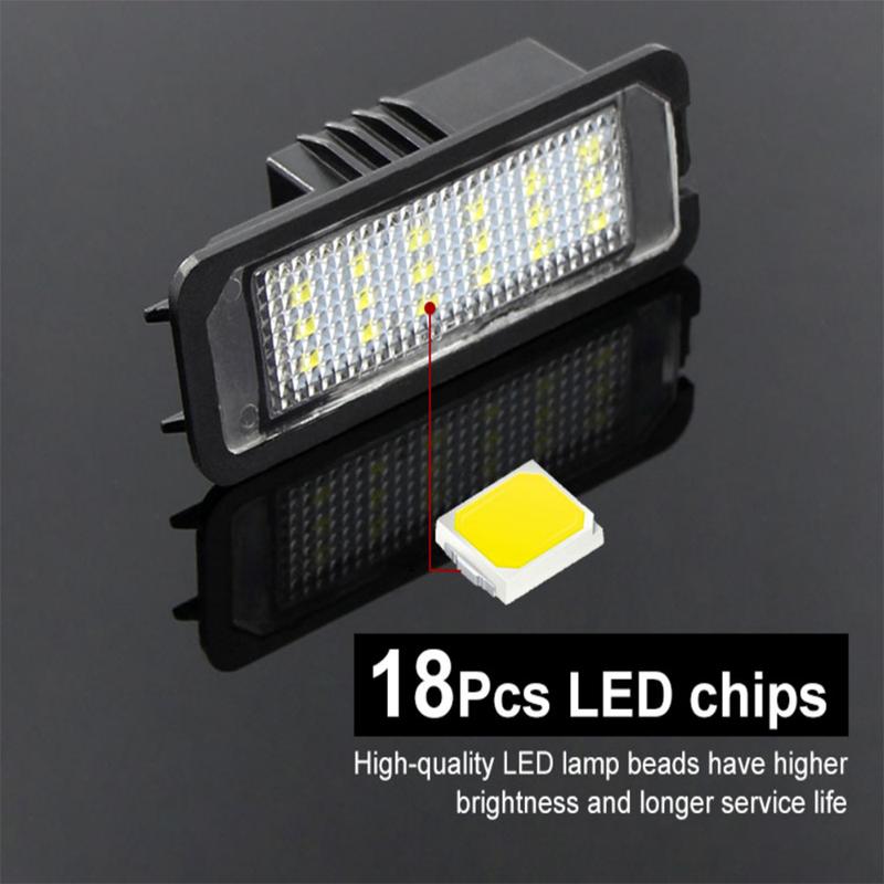 2pcs For VW Passat B6 B7 3G2 CC Eos Polo Golf 4 5 6 7 For Porsche 997 Canbus Error Free LED Number License Plate Lights Assembly