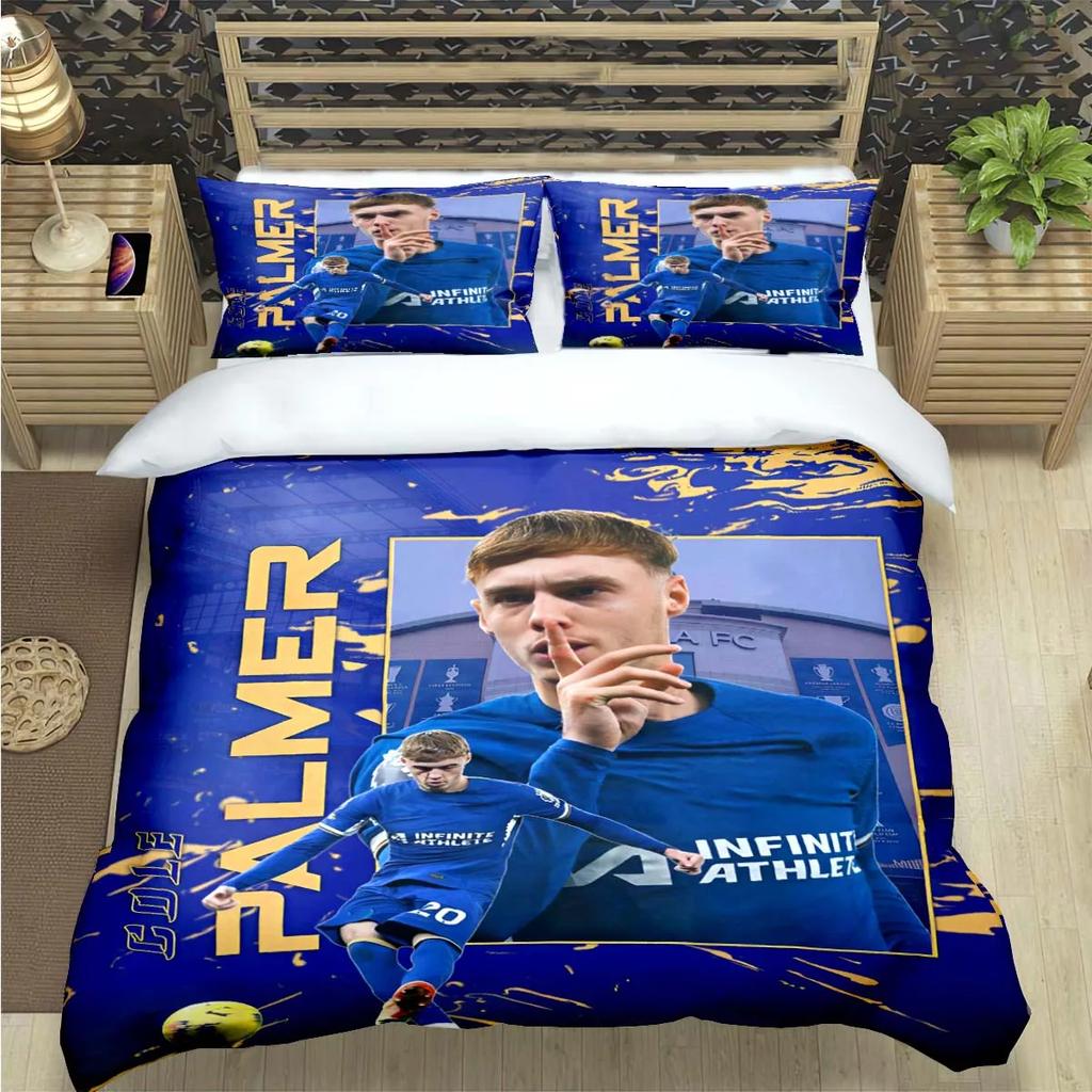 Berühmtes UK. Fußballstars C-Cole P-Palmer Druck Bettwäsche Set Bettbezug Steppdecke Bett Jugend Kind Mädchen Junge Luxus Geburtstagsgeschenk