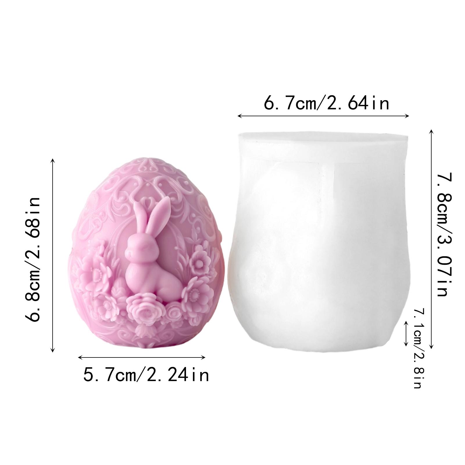 

Easter Egg Silicone Molds, Rose Bunny Design Candle Making Molds Set, Decorative Patterns One Size