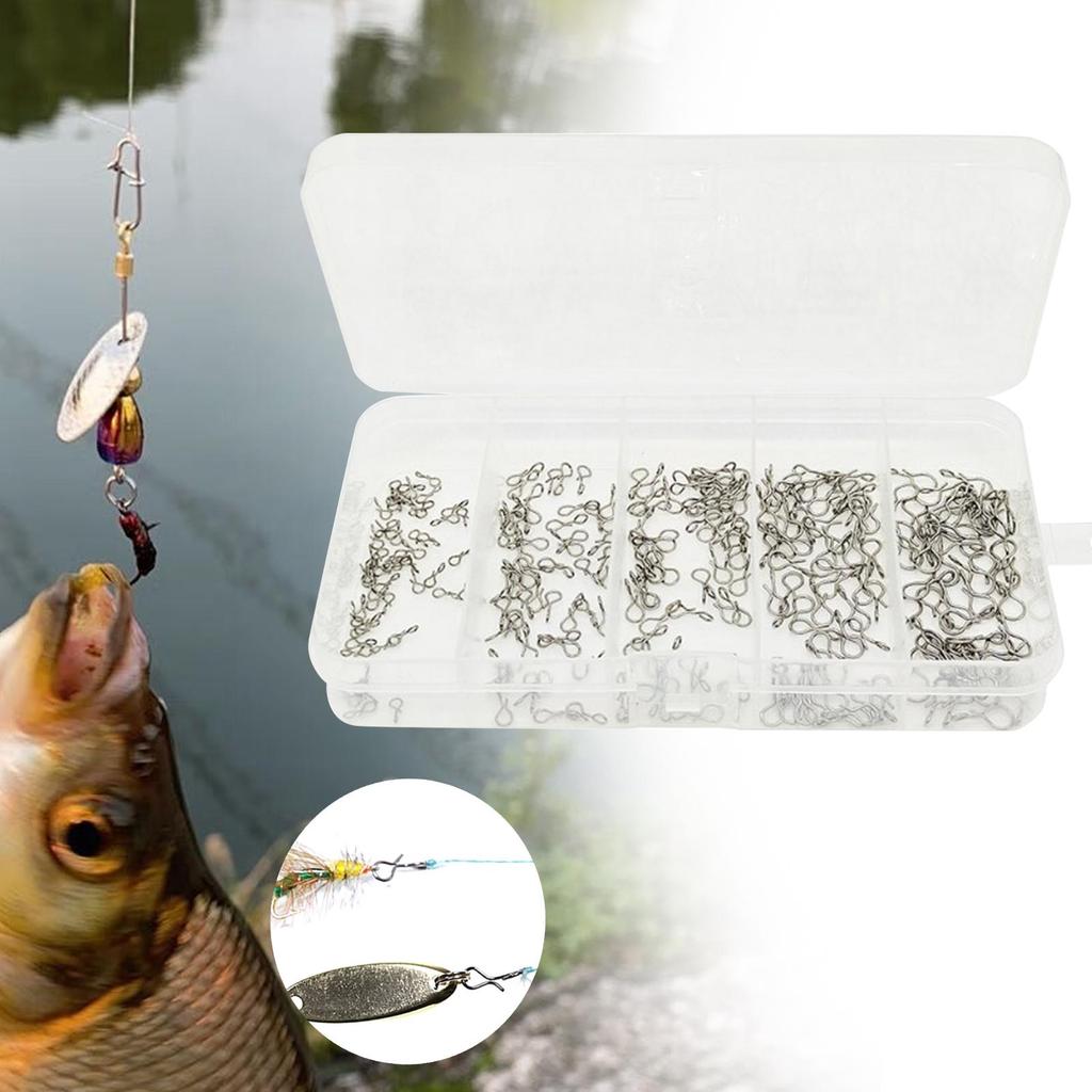250pcs Fishing Snaps Stainless Steel Fly Hook Lure Quick Change Fishing Snaps