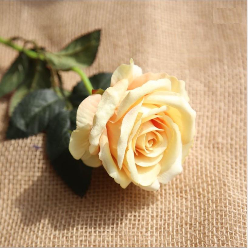 Artificial Flower Single Velvet Rose Flower for Wedding Decor