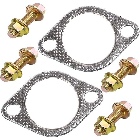 BEONEO-120-07610-0002 (3 Inch)-2 Bolt MLSG High Temp Exhaust Gasket 3" I.D. (Qty 2) - Heavy Duty be made of Metal And Fiber Laminate.