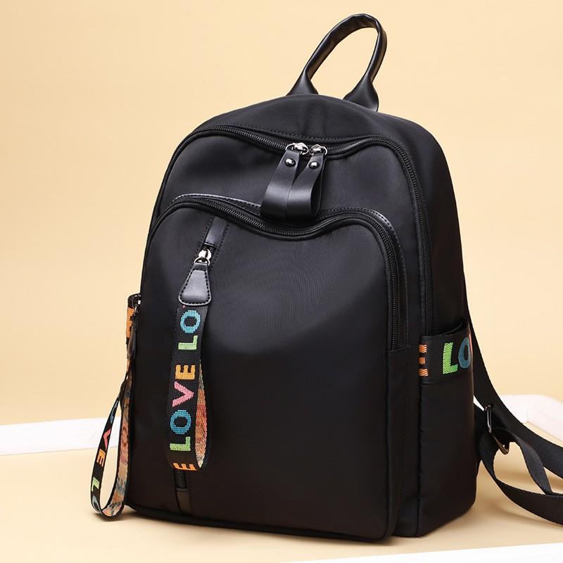 Womens Oxford Fabric Backpack Large Capacity Street Style School Bag With Padded Straps Multi Compartment