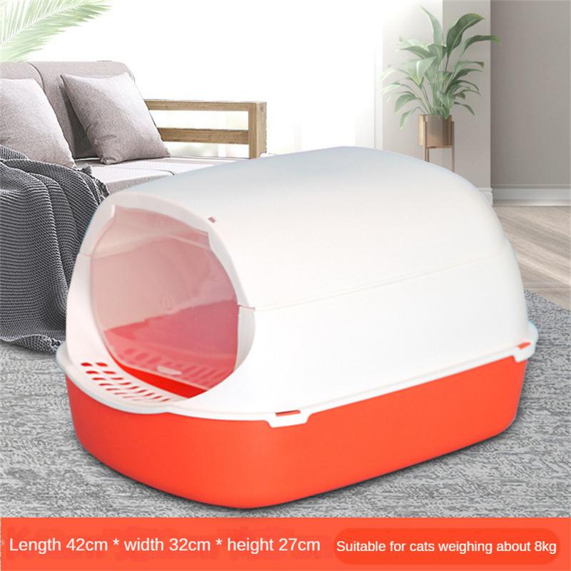 New Fully Enclosed Cat Litter Box With Shovel Pet Litter Box Large Capacity Cat Toilet Litter Box Closed Sandbox Pets Supplies