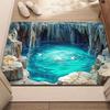 2D Visual Cave Pool Door Mat Realistic Cave Scenery Entrance Rug Soft Non-Slip Home Decor Carpet for Hallway Living Room