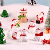 Mini Resin Santa Claus Snowman Statue Micro Landscape Model Diy Miniature Garden Statue New Year Home Decorations