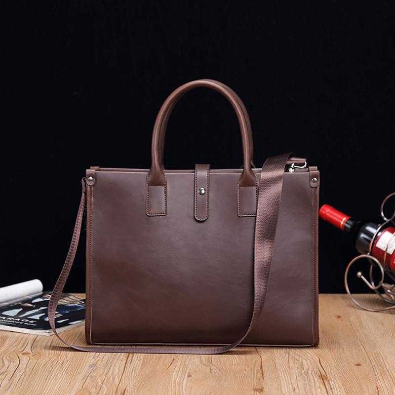 unisex genuine leather business Handbag fashi men cowhide Briefcase travel single-shoulder crossbody bag retro style handbag
