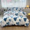 Cute Bear 100% Cotton Duvet Cover Cartoon Theme Bedding Set Kawaii Animal Comforter Cover Heart Print Bed Sets with 2 Pillowcase