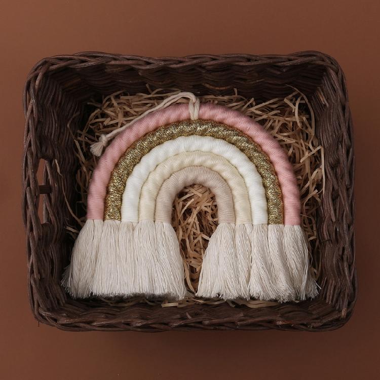 Colorful Woven Macrame Rainbow Wall Decor Party Decoration for Kids Baby Nursery