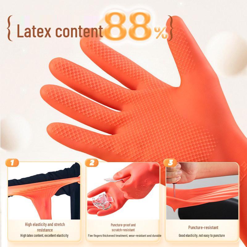 Luvas de Lavar Louça de Látex Espessas à Prova d'Água Dongfanghong 38CM