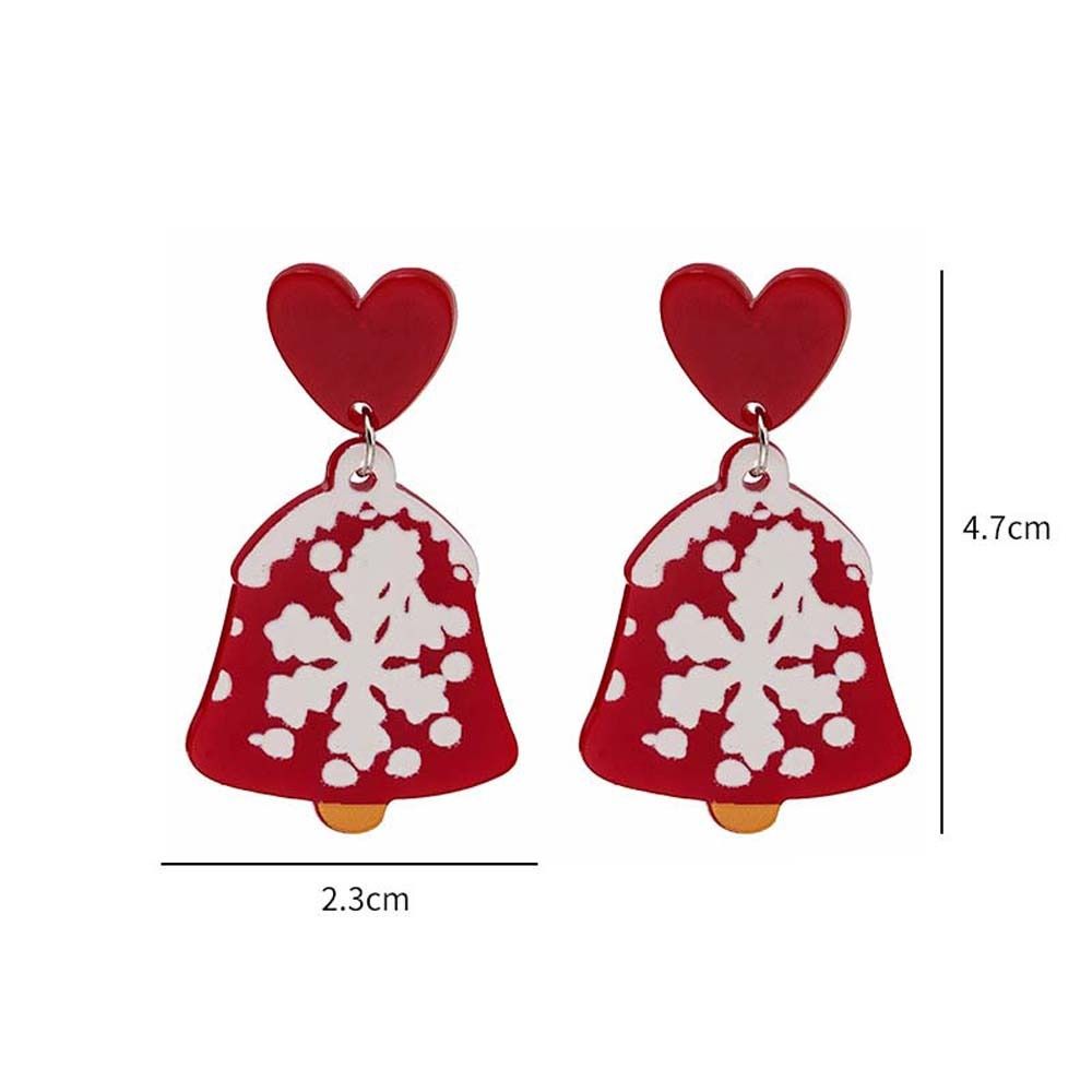 Snowman Christmas Tree Bells Christmas Earrings Christmas Ear Hook Dangle Earring Christmas Gift