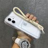 Card Holder Bag Wrist Strap Transparent Case for iPhone 16 15 14 17 Pro Max Plus 17 Air 11 12 13 Wallet Lanyard Candy Cover