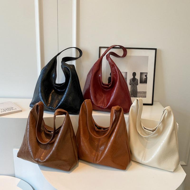 Soft PU Leather Shoulder Bag for Women Wedding Totes All-match Commuter Underarm Bag Fashion Large Capacity Handbag
