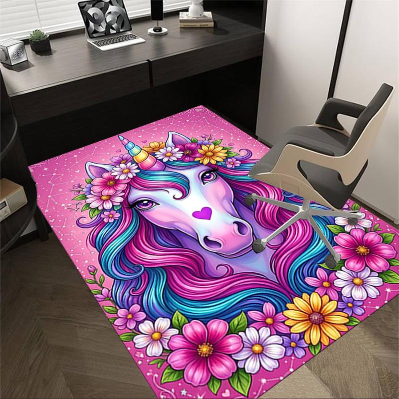 1PC Unicorn Extra Large Non-Slip Floor Carpet, Office, Family, Bedroom, Studio - Large Area Rug,Longlasting Material-K0389
