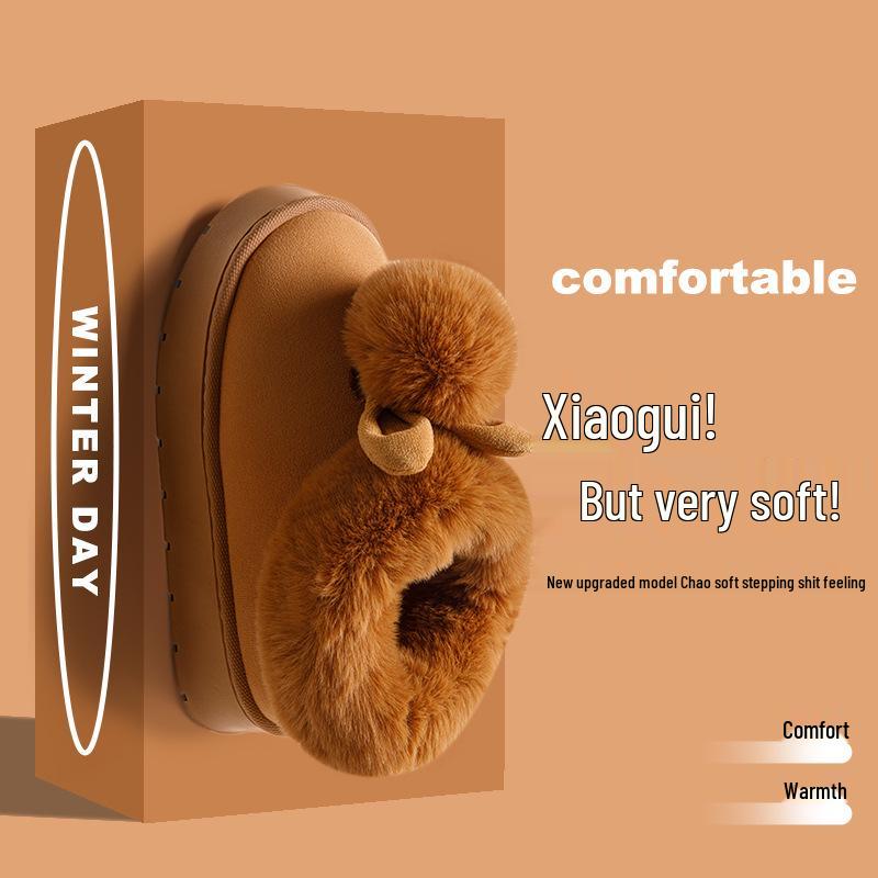 2024 Men's and Women's Cross-Border Winter Cotton Slippers with Heels, Thick Soles, Velvet Lining, Waterproof PU, Outdoor Wear.