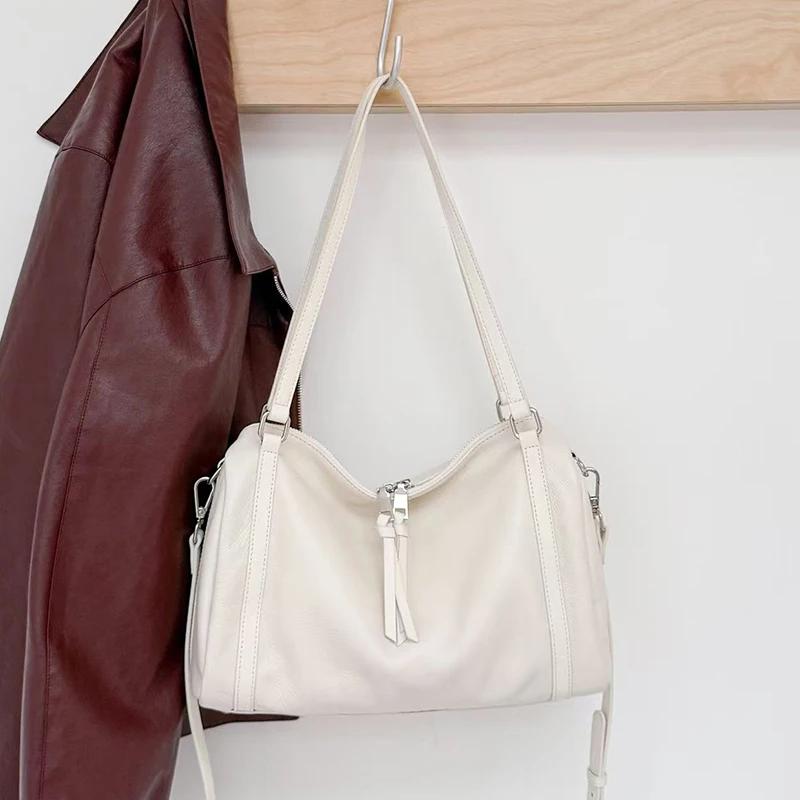 Women Retro Top-grain leather Shoulder Bag Ladies Cow Genuine Leather Crossbody Bags Female Luxury Designer Handbags Bost bag