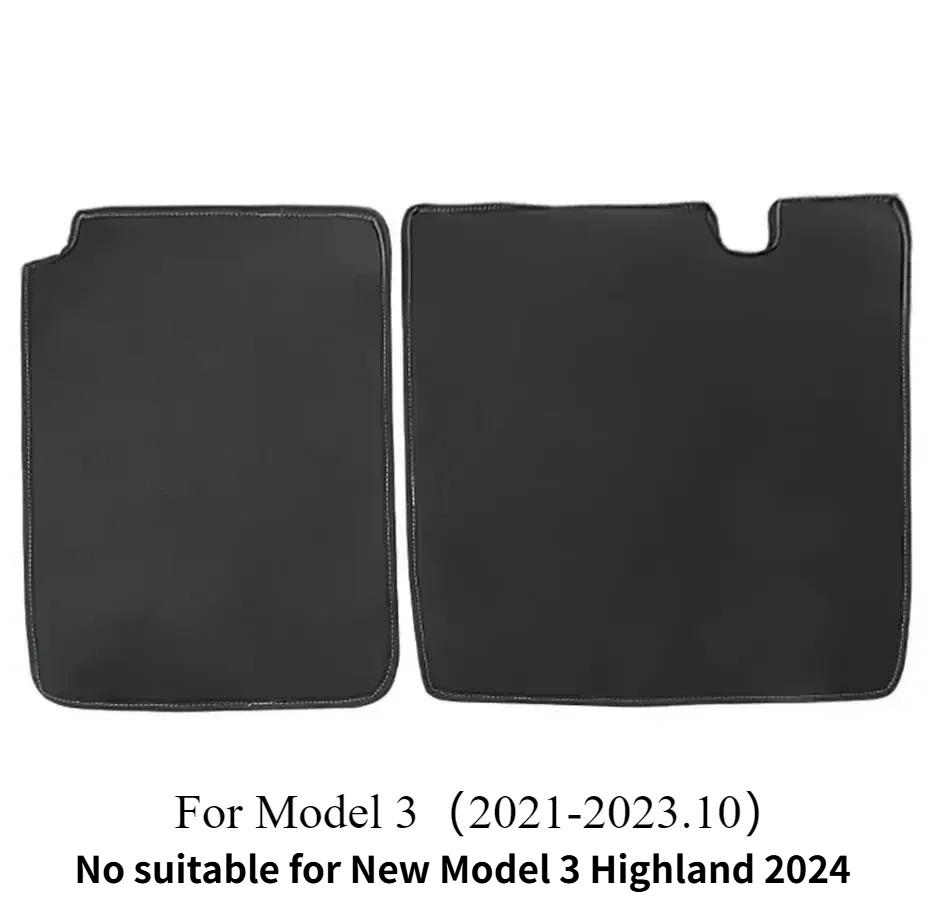 For Tesla Model 3 Y Juniper 2017-2025 Rear Seat Back Cover Leather Backrest Protector Split Dog Liner Pet Mat Anti-kick Pads