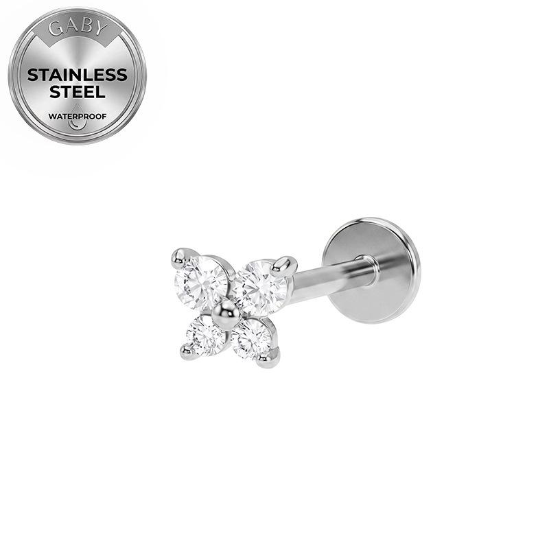 Titanium 316L Stainless Steel Luxury Snowflake Butterfly Earrings & Lip Studs