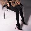 Women's Large Nude-Feel Velvet Bottoming Romper - Open Crotch, Skin Tone, Single Layer, Perfect for Autumn/Winter