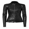 Noora Women's Black Lambskin Leather Jacket, Handcrafted Slim Fit Biker Jacket, Winter Leather Jacket With Zipper Closure