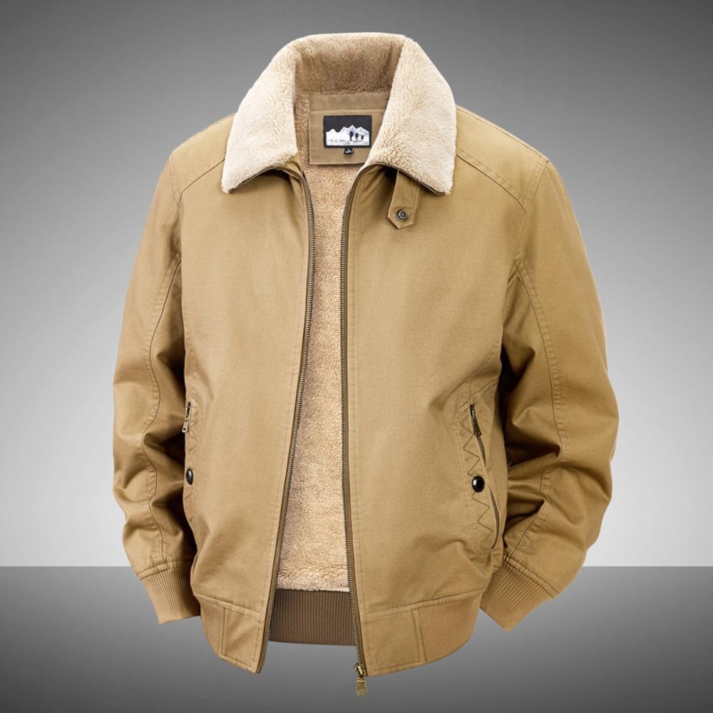Men Cotton Jacket 2025 Retro Versatile Lamb Fleece Thickened Anti Cold Warm Collar Coat Outdoor Casual Winter Wear Cotton Jacket