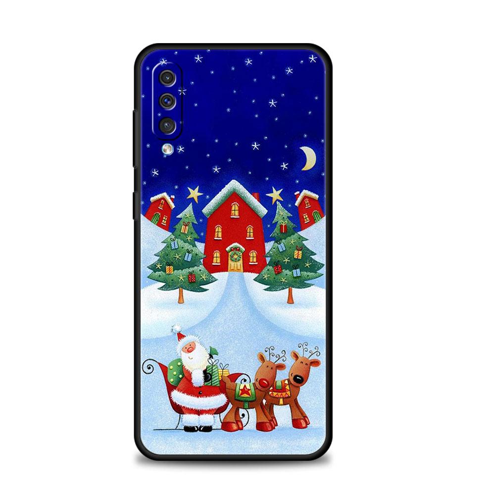 Christmas Snowman Deer Phone Case For Samsung Galaxy A50 A30 Note 8 9 20 Ultra A04 A50s A90 A40 A20e A10s A70 A20s M52 M33 M53
