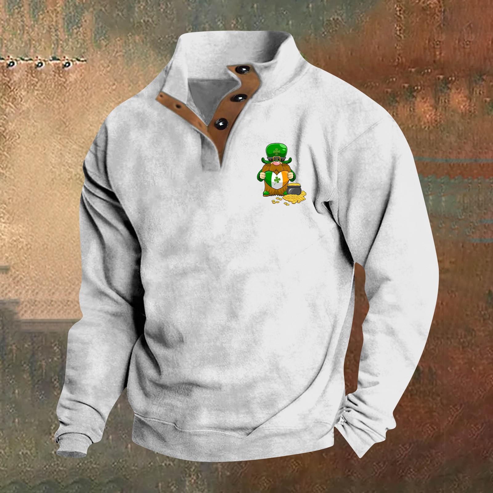 

Мужской круглый вырез с длинным рукавом, пуловер с принтом ко Дню святого Валентина, парная толстовка XL белый