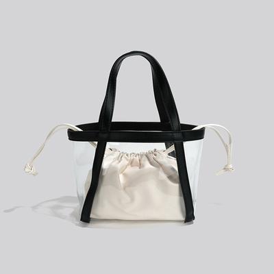 Tote Bag  Summer New PVC Transparent Bag Designer Bag Large Capacity Drawstring Handheld Crossbody Bag Sporty Style