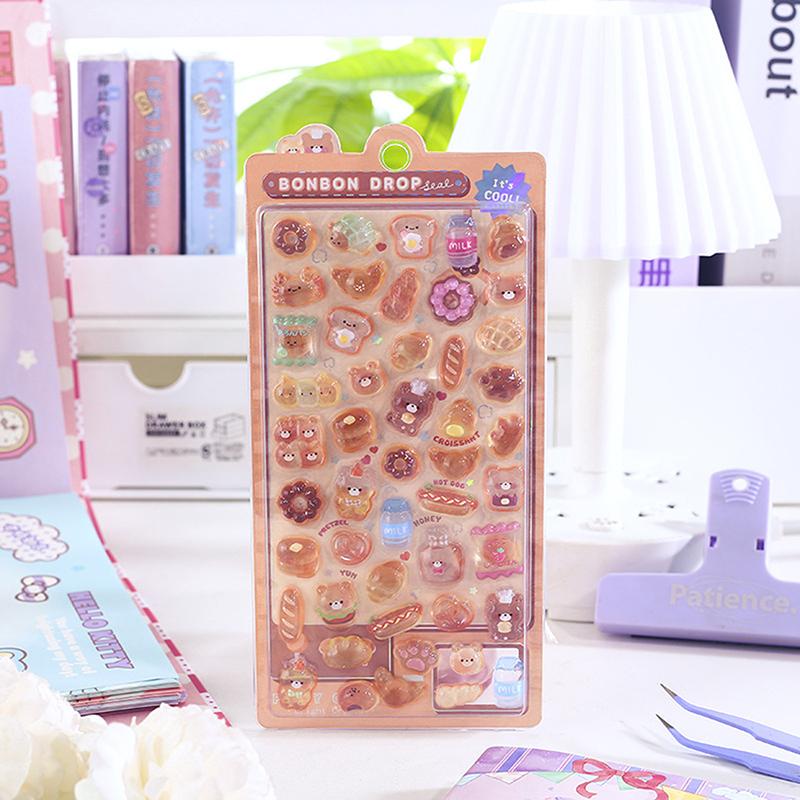 דף 1 מדבקות תלת מימד מצחיקות מתוקות של חיות קטנות, סקראפבוקינג, עשה זאת בעצמך, קישוט יומן, כלי כתיבה ליומנאות, מדבקות קוואי