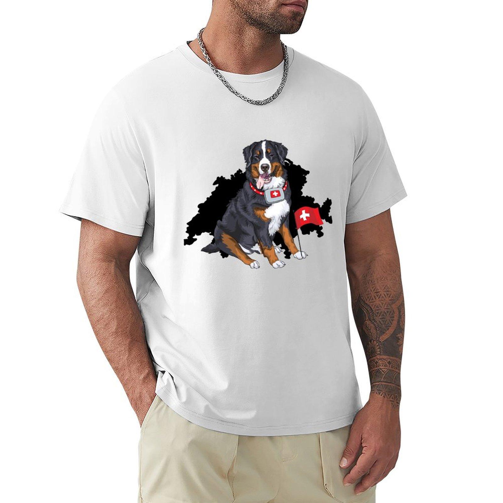 Bernese Mountain Dog Tshirt Summer Holiday Casual Tee S