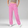 Women's Wide Leg Sports Pants Yoga Straight Mid-Rise Drawstring Elastic Low-Waist Clothing With Pockets
