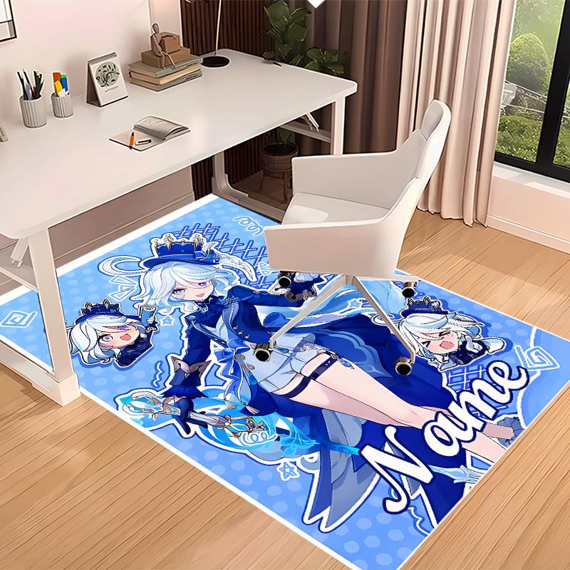 Custom personalization Genshin Impact Furina Print Area Rug - Soft, Washable Non-Slip Indoor Mat,Living Room,Home&Office Decorative Rug