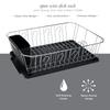 Chrome Dish Rack Set 3 Piece Iron Construction Rust Resistant Dish Drainer with Cutlery Basket and Water Catching Tray