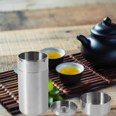 Boîtes à thé en acier inoxydable Contenants en métal texturé Boîte à thé avec couvercle Couvercle d'étanchéité intérieur Boîte à thé pour feuilles de thé en vrac Cuisine maison