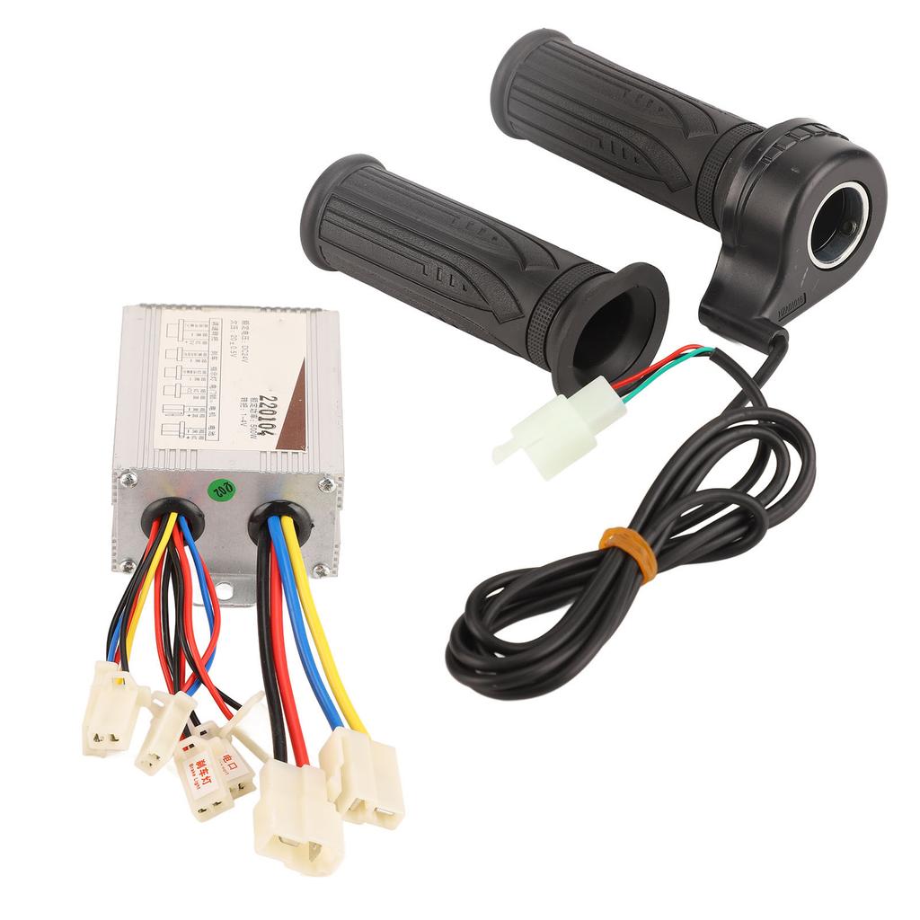 Electric Bike Controller Kit Aluminum Alloy Controller and Throttle Handle Set with for Riding 24V 500W