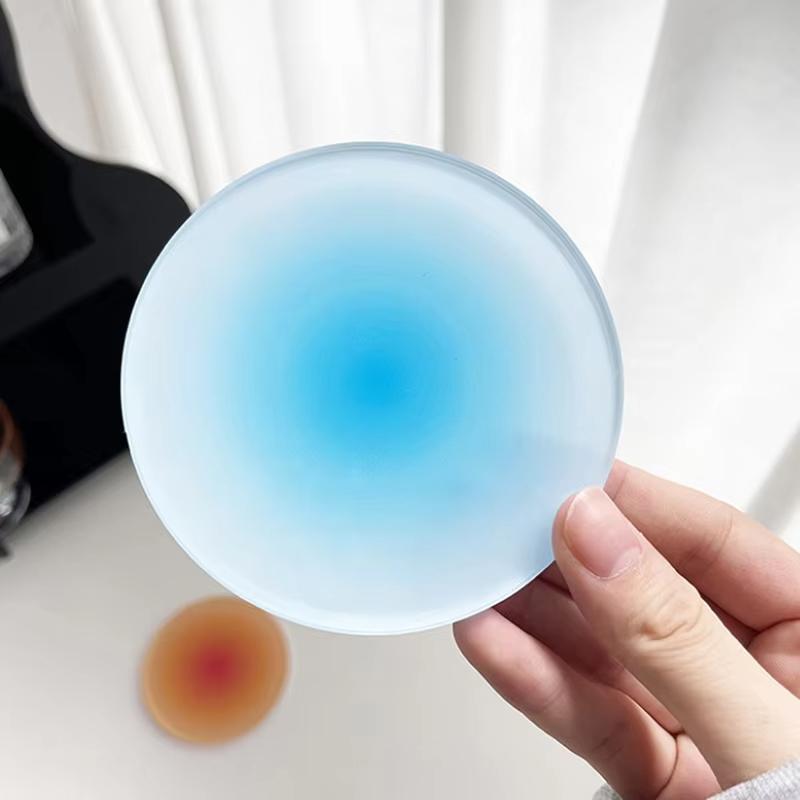 Ins Colour Gradient Acrylic Coaster Anti-slip Round Cup Pad Dining Table Placemat Cafe Decor Mug Mats
