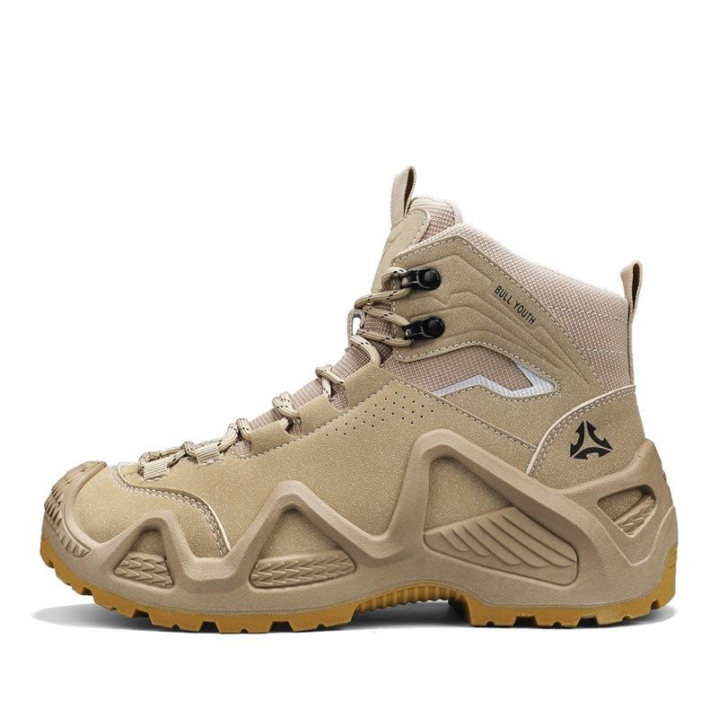 Men Tactical Boots with Straps 2025 Autumn Combat Training Straps Outdoor Hiking Breathable Shoes Multifunctional Motorcycle