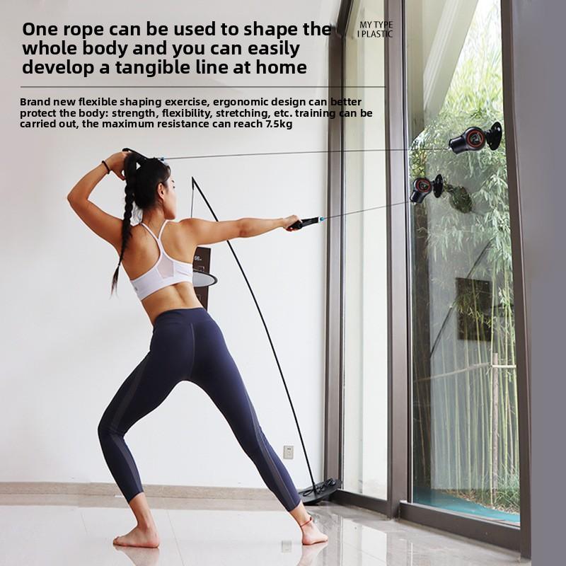 Tenditore Appeso Ventosa Fissa Corda di Trazione Allenatore Forza Schiena Braccia Corda Fitness