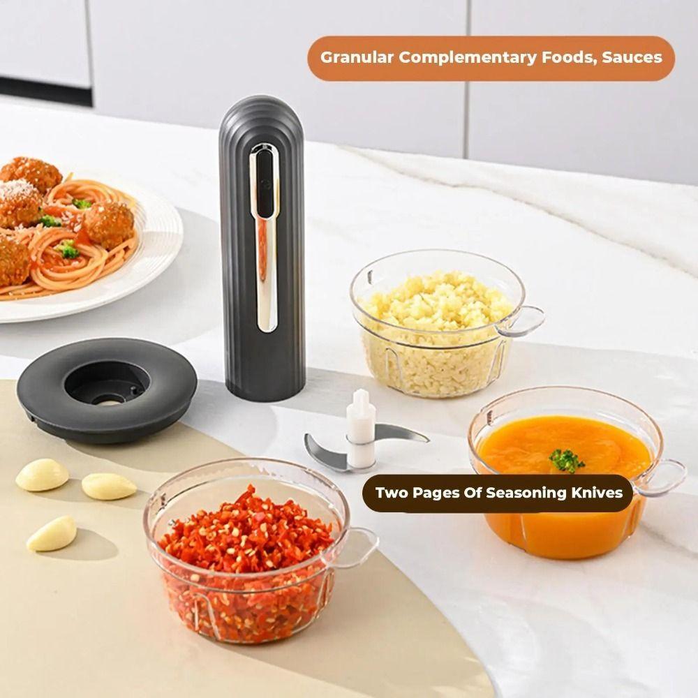 USB Rechargeable Electric Meat Grinder Powerful Motor Cordless Vegetable Chopper Home Use