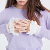 Women Removable Fake Sleeves Ruffle Layered Solid Color Sweater Short Decorative Wrist Cuff Costume Accessory