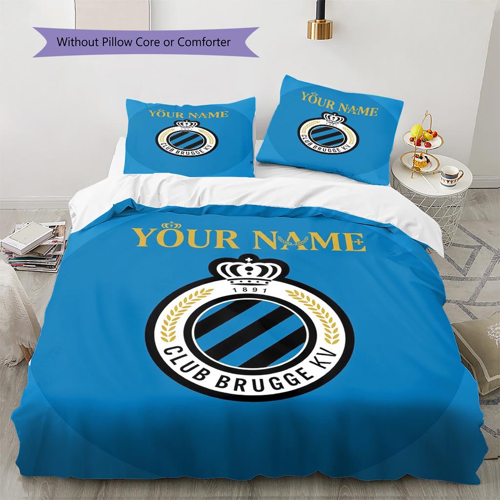 Club Brugge Kv Crest Custom Name Pattern Bedding Quilt Set Quilt Cover Pillowcase Home Birthday Gift(1 * duvet cover + 2 * pillowcase, without core)