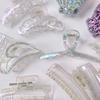 Hologram Big Size Hairpin Transparent Heart Hair Clip