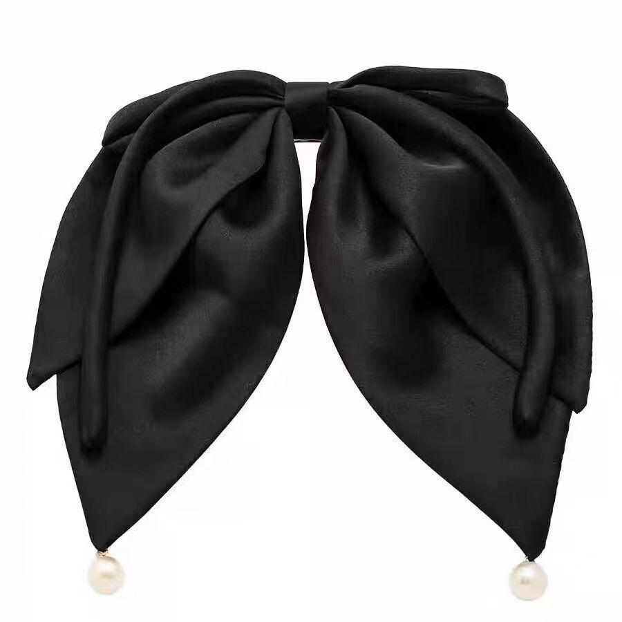 2023 Satin-Feeling Große Schleife Haarspange: Elegante Seidenband-Krokodilklemme