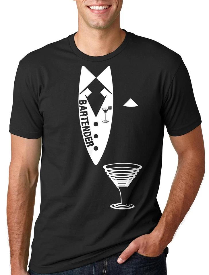 Футболка Бармен Т-Т-футболка Бар Клуб Ресторан Бармен Футболка Футболка Галстук Т-Т-футболка 2XL