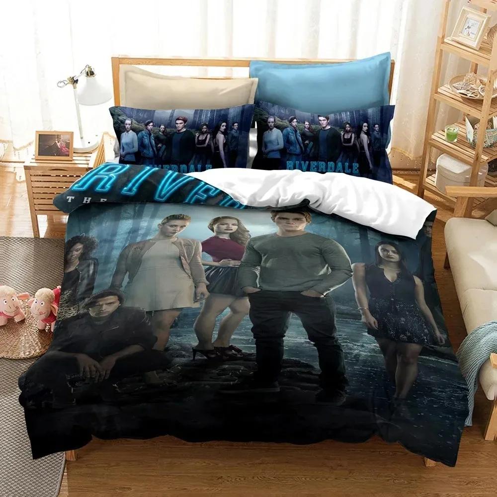 Lisabridal South Side Serpents Riverdale TV Bedding Set Boys Girls Twin Queen Size Duvet Cover Pillowcase Bed Kids Adult