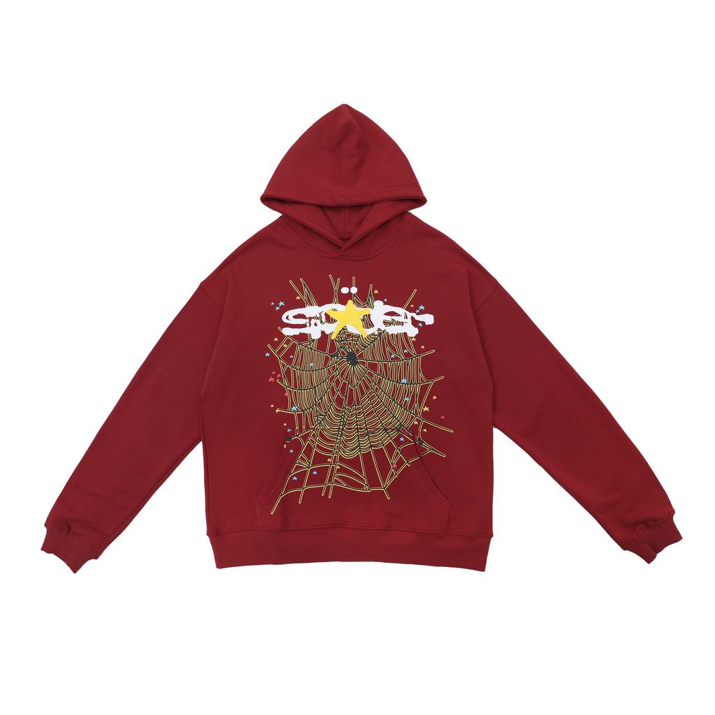 American Trendy Brand Sp5der 555555 Spider Web High Street High Quality Pure Cotton Terry Men's and Women's Hoodies Sweater