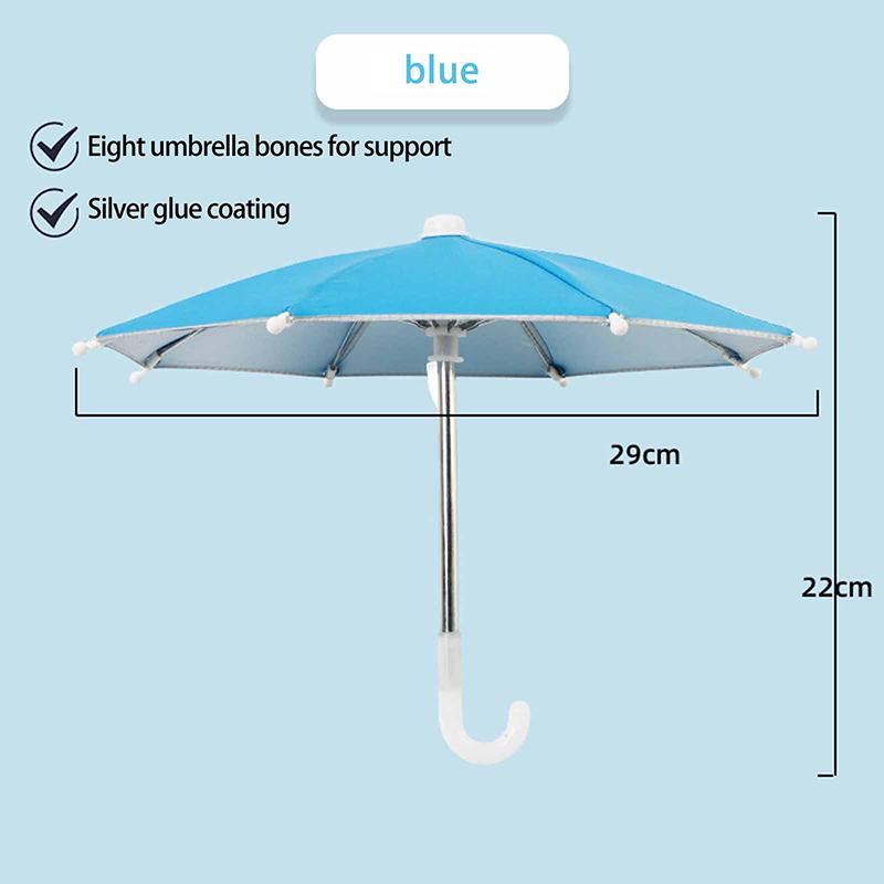 

Универсальный портативный мини-зонт для телефона, подставка для зонта на открытом воздухе, водонепроницаемый солнцезащитный козырек для мобильных телефонов, держатель для зонта синий