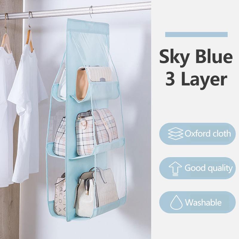 Multi-layer Bag Storage Bag Waterproof Bag Wardrobe Hanging Leather Bag Finishing Bag Female Bag Storage Bag Wardrobe Handbag Purse Hanging Bag