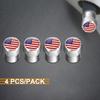 For Ford GMC Chevrolet 4PCS US Flag Car Wheel Air Cover Dust Proof For Chevy Cadillac Buick Car Air Valve Stem Caps