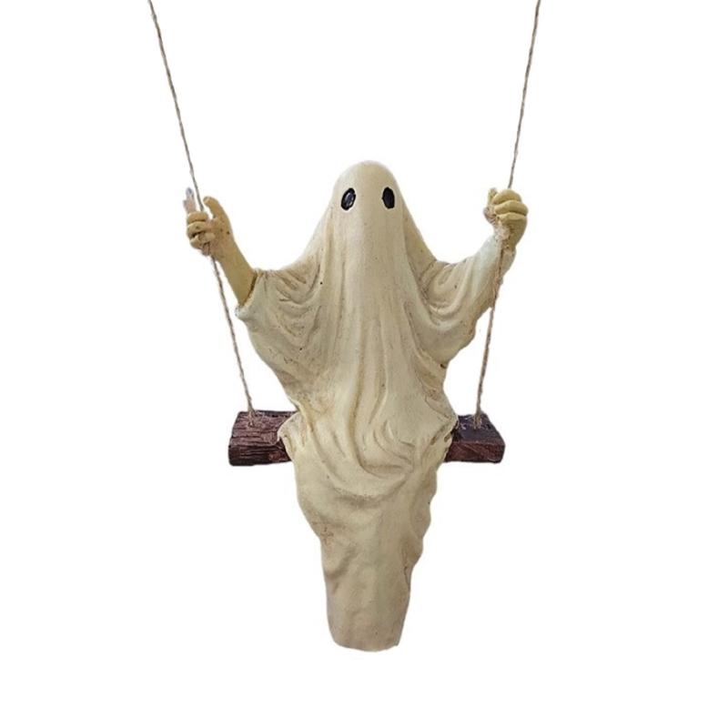 Halloween Resin Specter Sculpture for Home Decoration Terrifying Ornament for Garden Indoor and Outdoor Embellishment